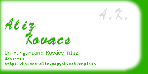 aliz kovacs business card