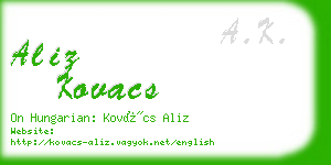 aliz kovacs business card